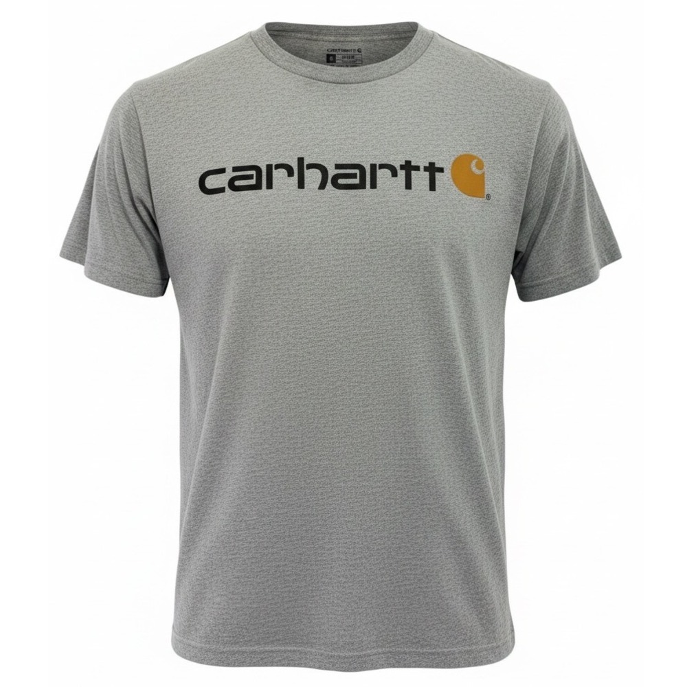 Carhartt Mens Medium Loose Fit Heavyweight Graphic Logo T-Shirt Gray (N18)